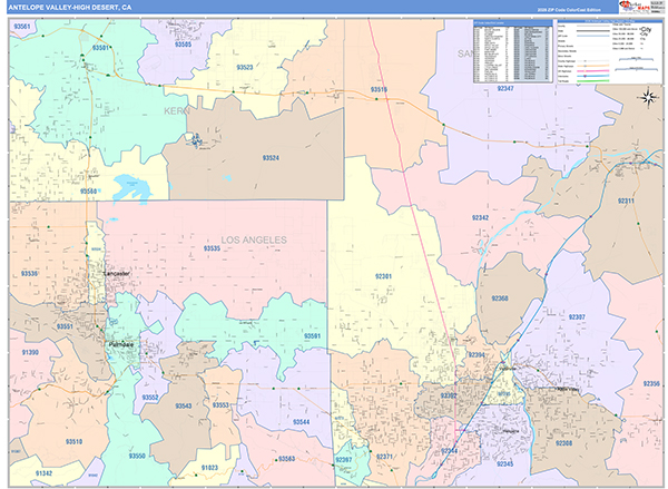 Antelope Valley-High Desert Metro Area Map Book Color Cast Style